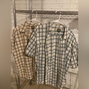 Lot of 2 Plaid Men’s Button Down Short Sleeve Shirts Size 2X